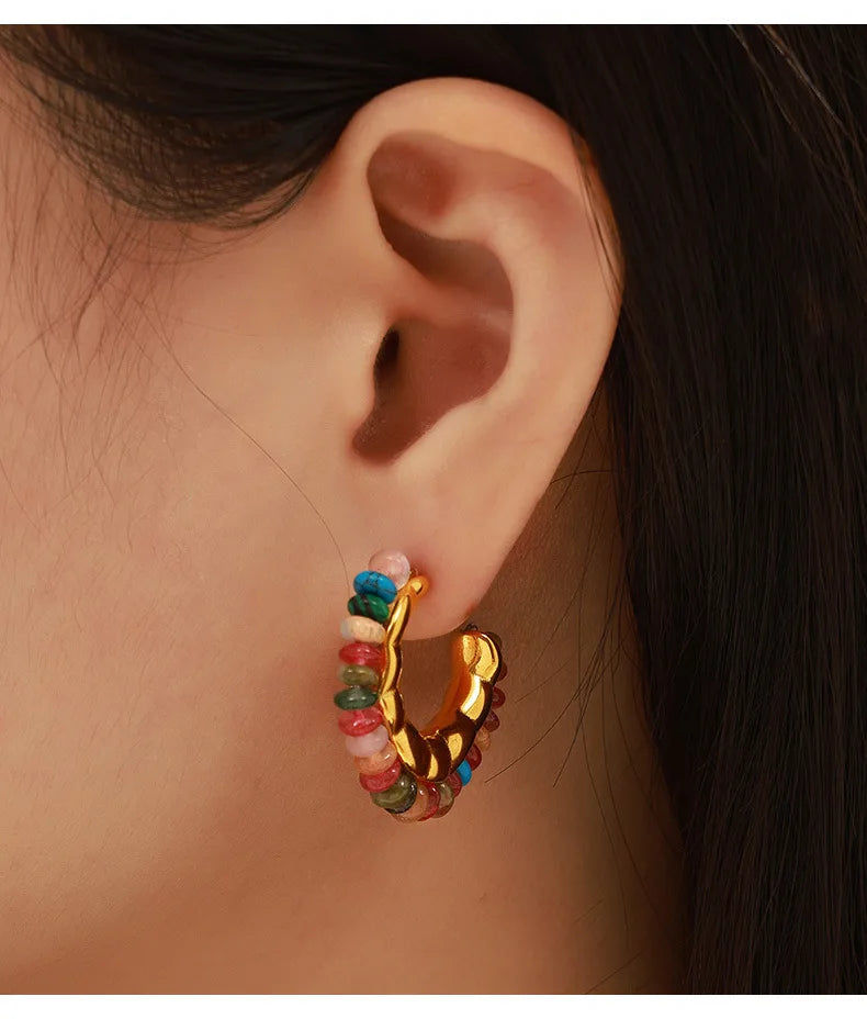 Beaded Hoop Earrings