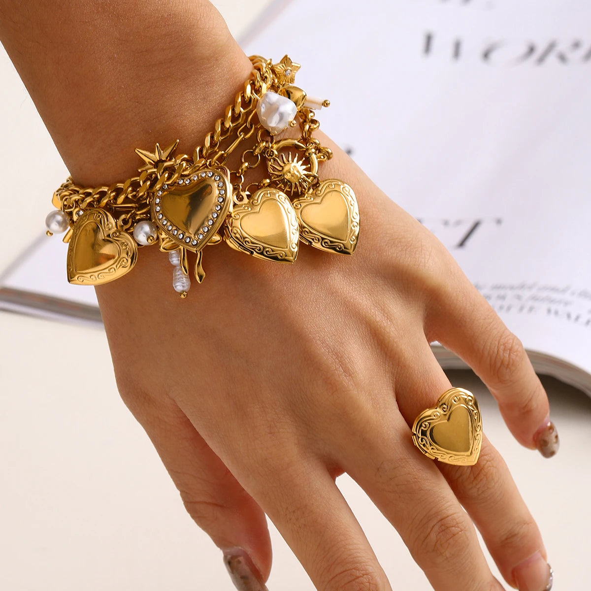 Heart Charm Bracelet