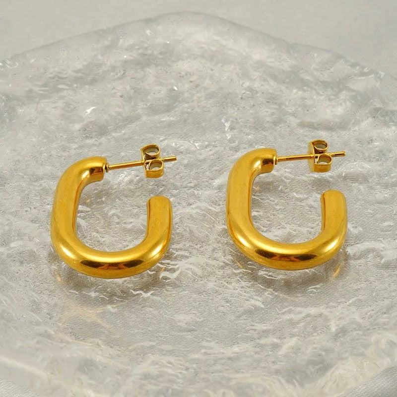 Chunky Square Hoop Earrings