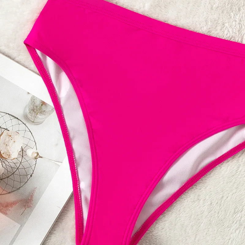 One-Shoulder Ruffle Bikini Set