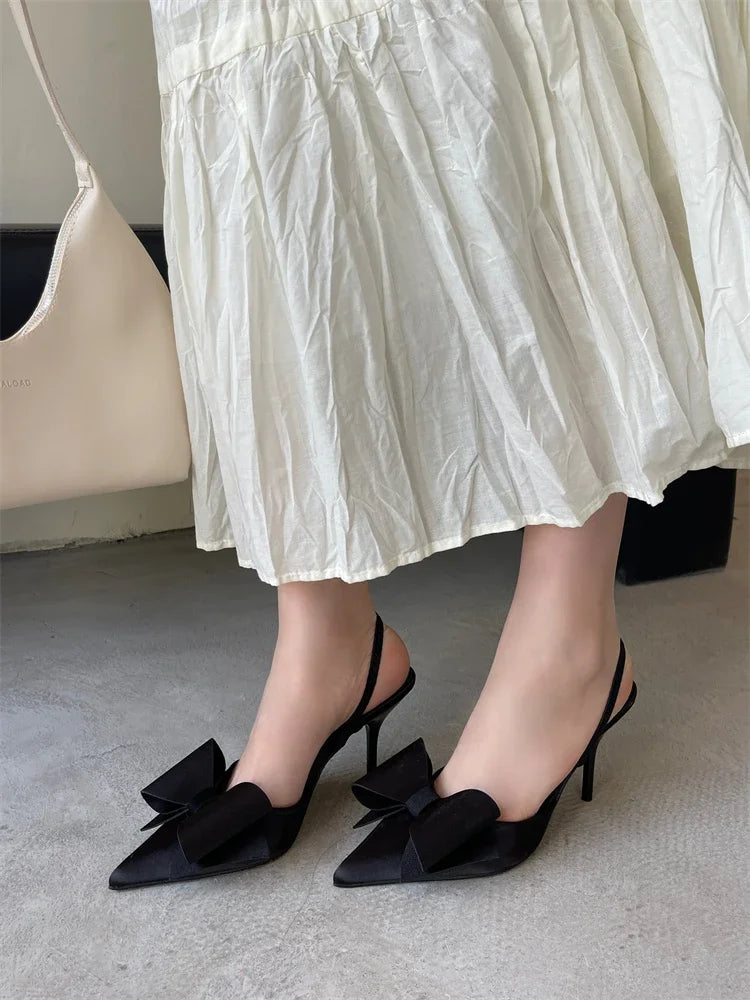 Bow Detail Slip-On Heels