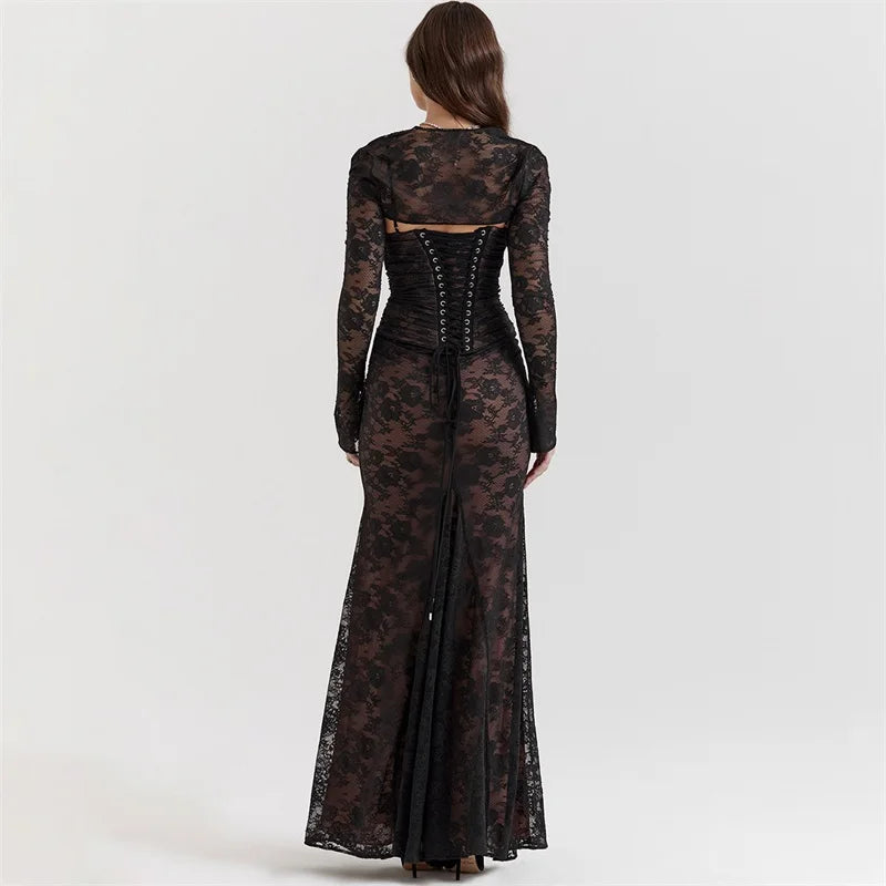 Long Sleeve Lace Maxi Dress