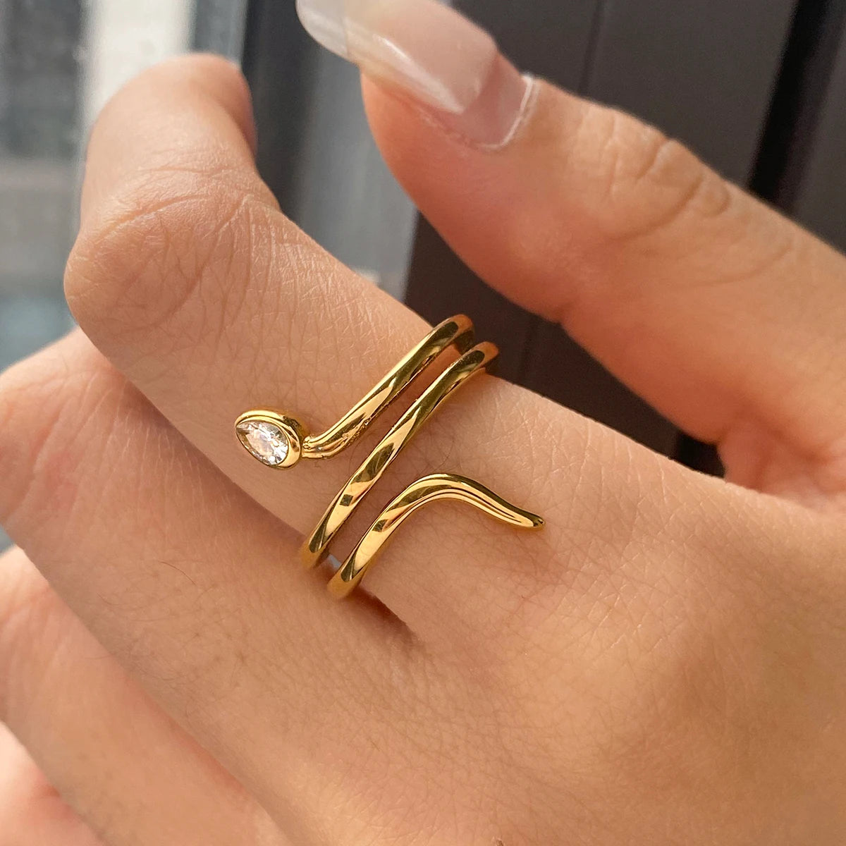 Gold Snake Wrap Ring