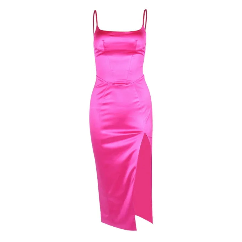 Scoop Neck Bodycon Dress with Side Slit