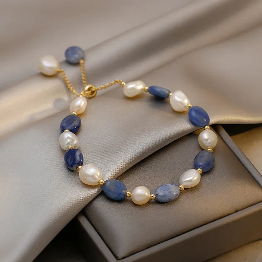 Pearl & Gemstone Adjustable Bracelet