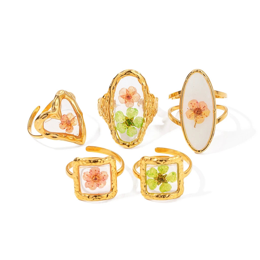 Pressed Flower Botanical Ring