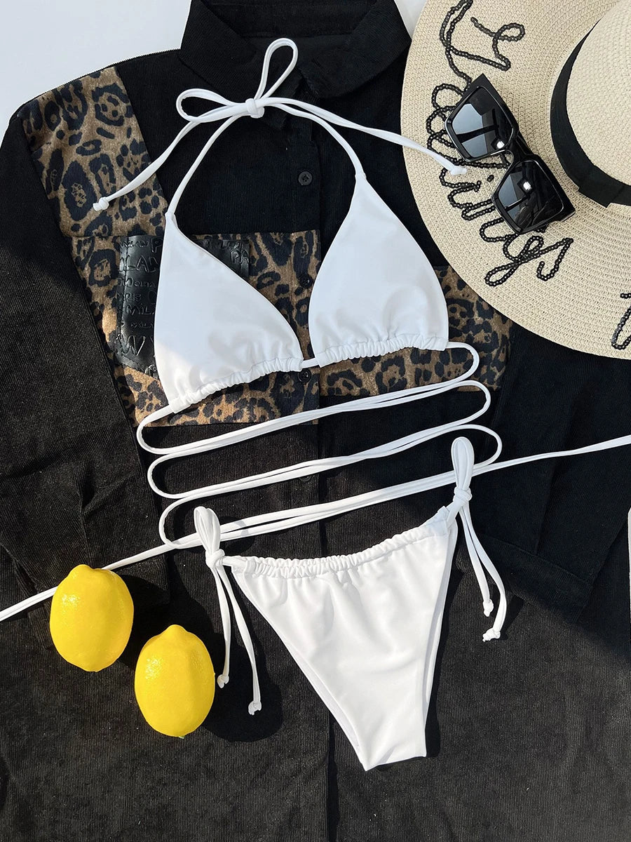 Strappy Triangle Wrap Bikini
