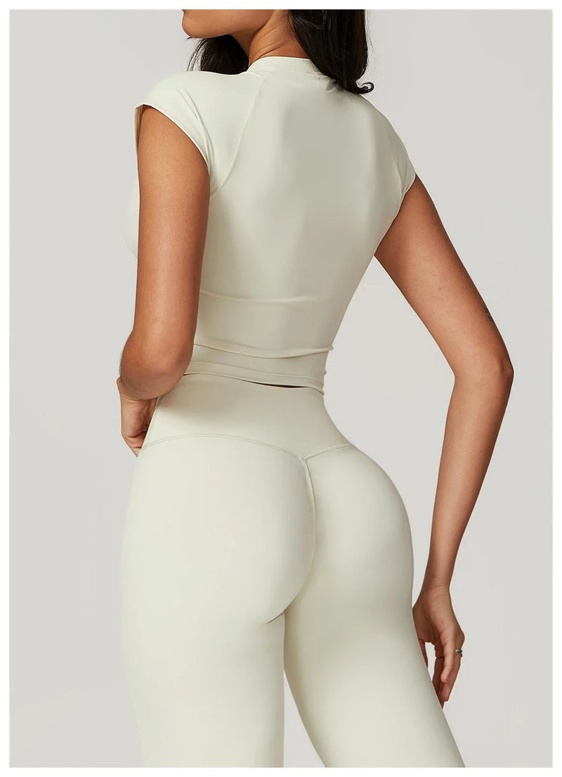 Short Sleeve Workout Crop Top