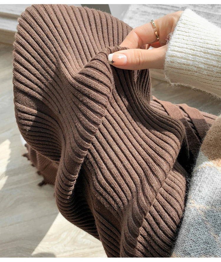 Ribbed Flare Knit Pants