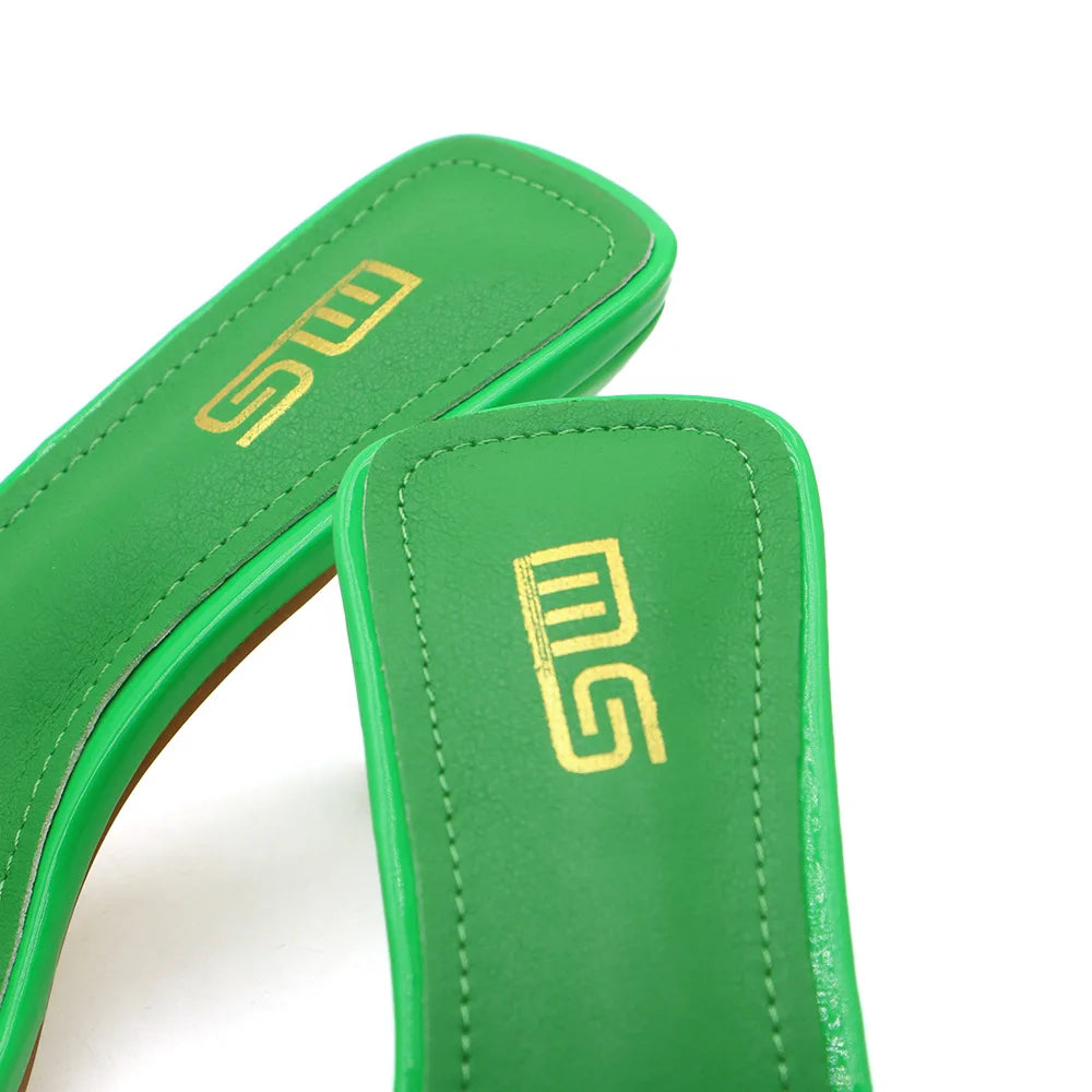 Square Toe Slip-On Heels
