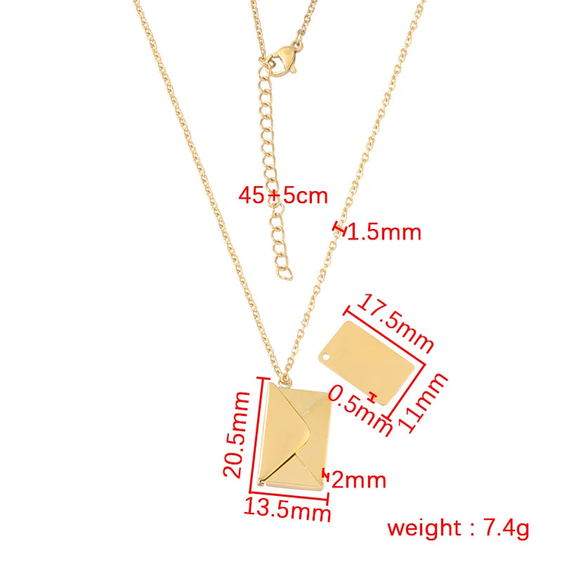 Love Letter Envelope Pendant Necklace