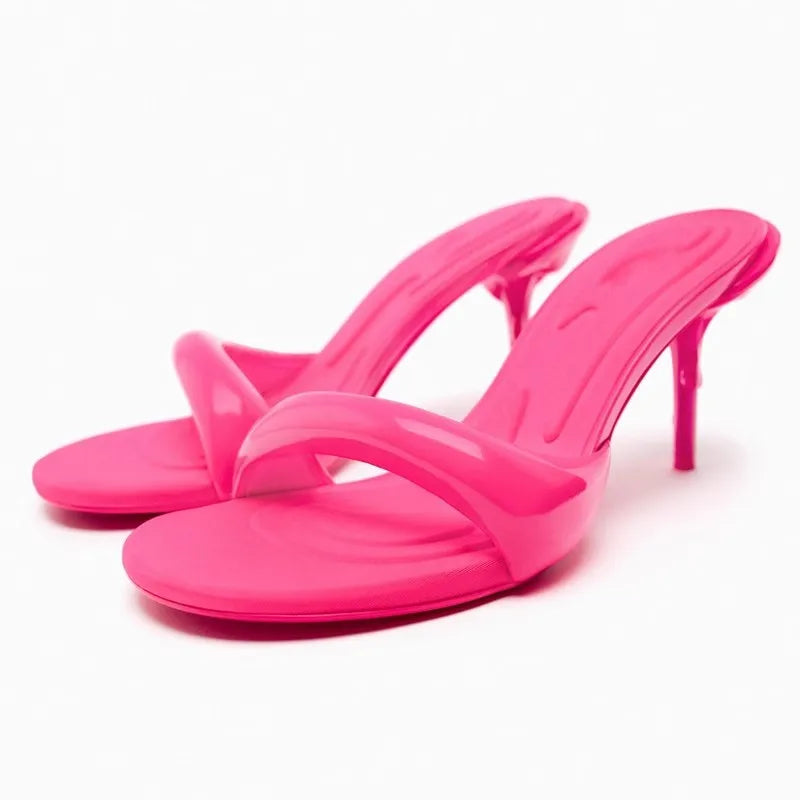Minimalist Slip-On Heeled Sandals