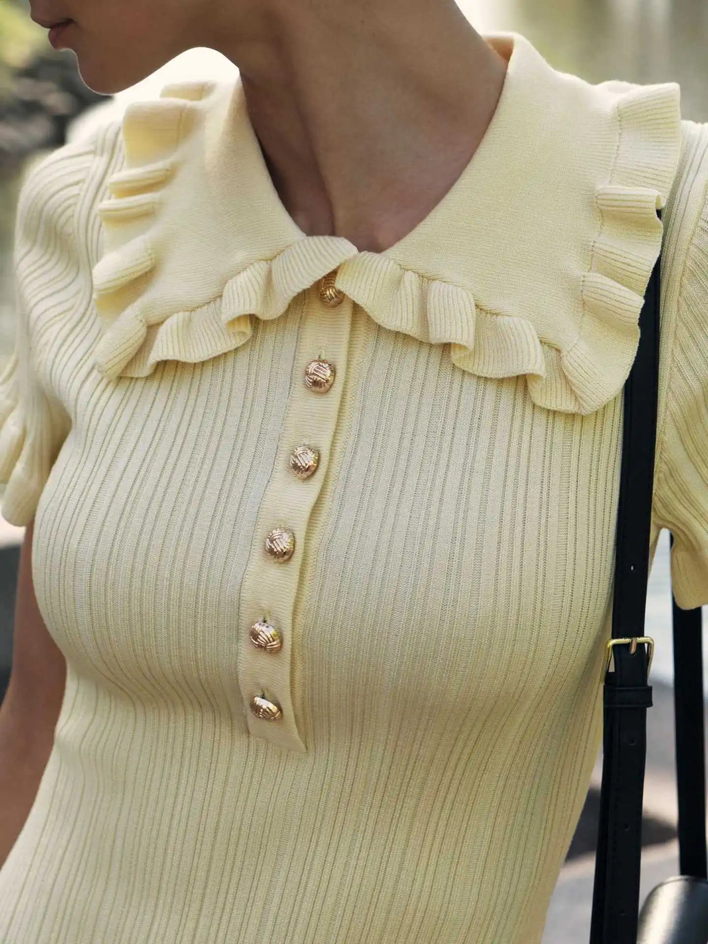 Ribbed Knit Polo Dress