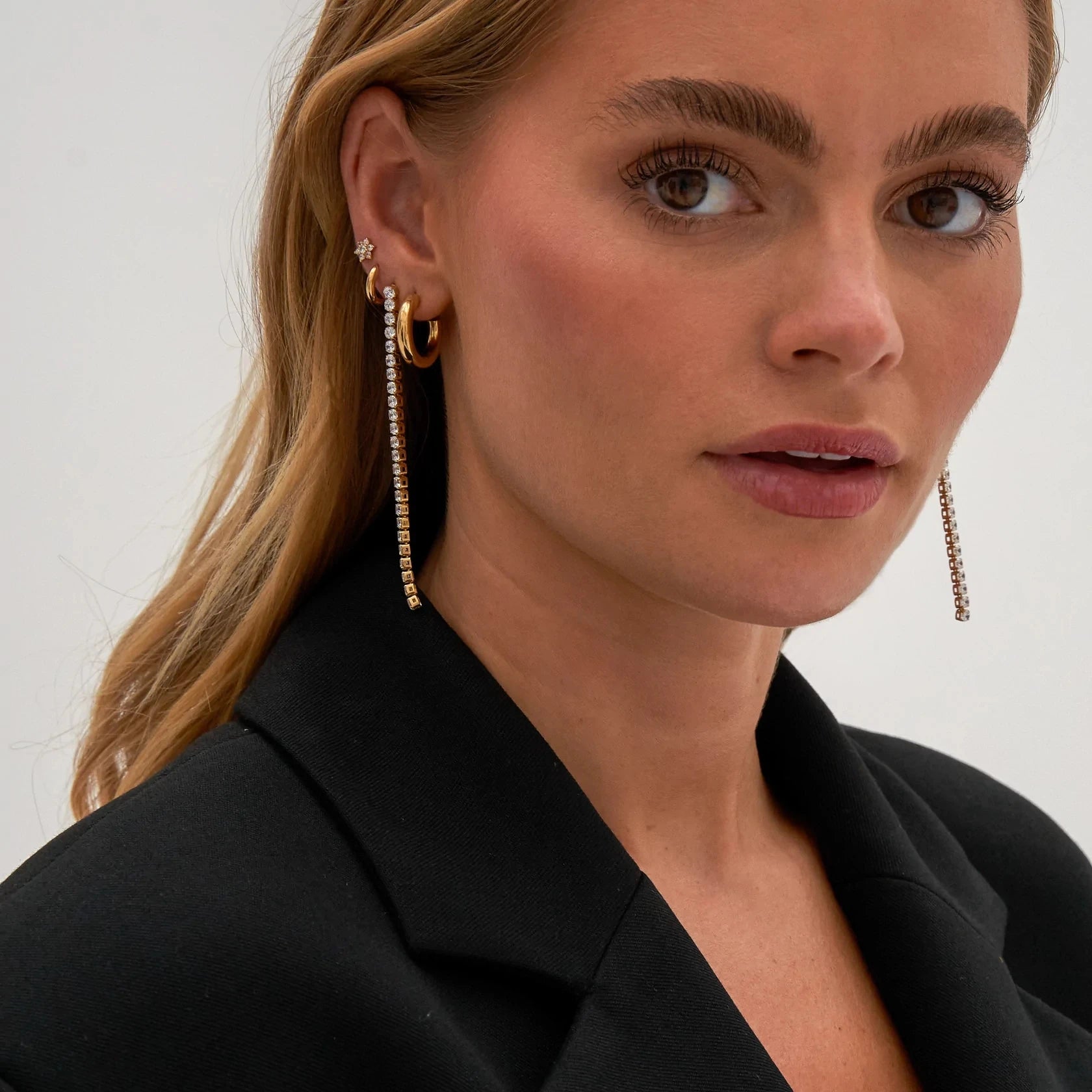 Crystal Bar Drop Earrings