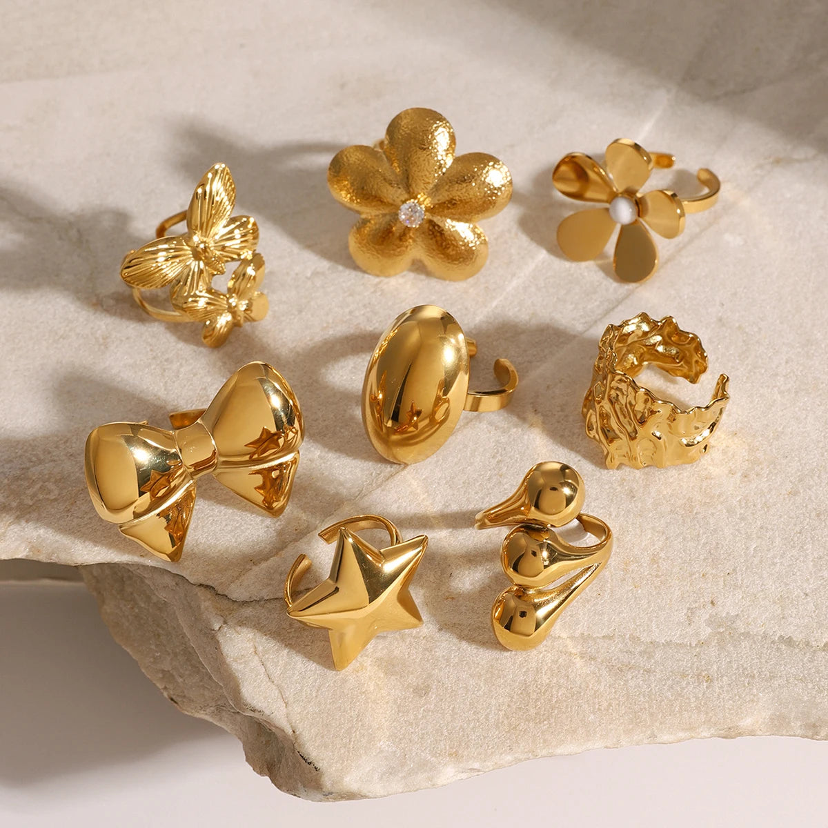 Iconic Motif Statement Ring Set