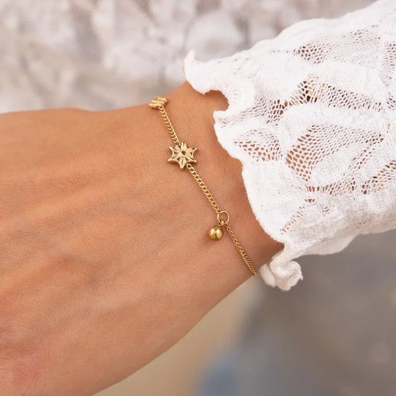 Dainty Charm Chain Bracelet Set