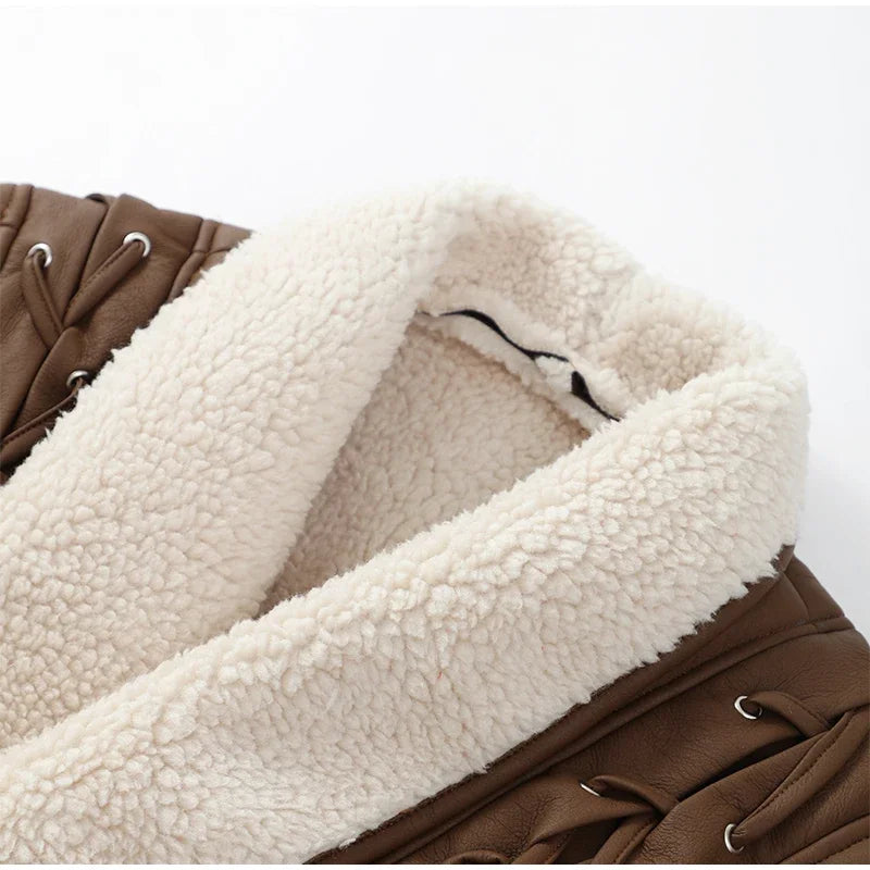 Belted Faux Shearling Jacket