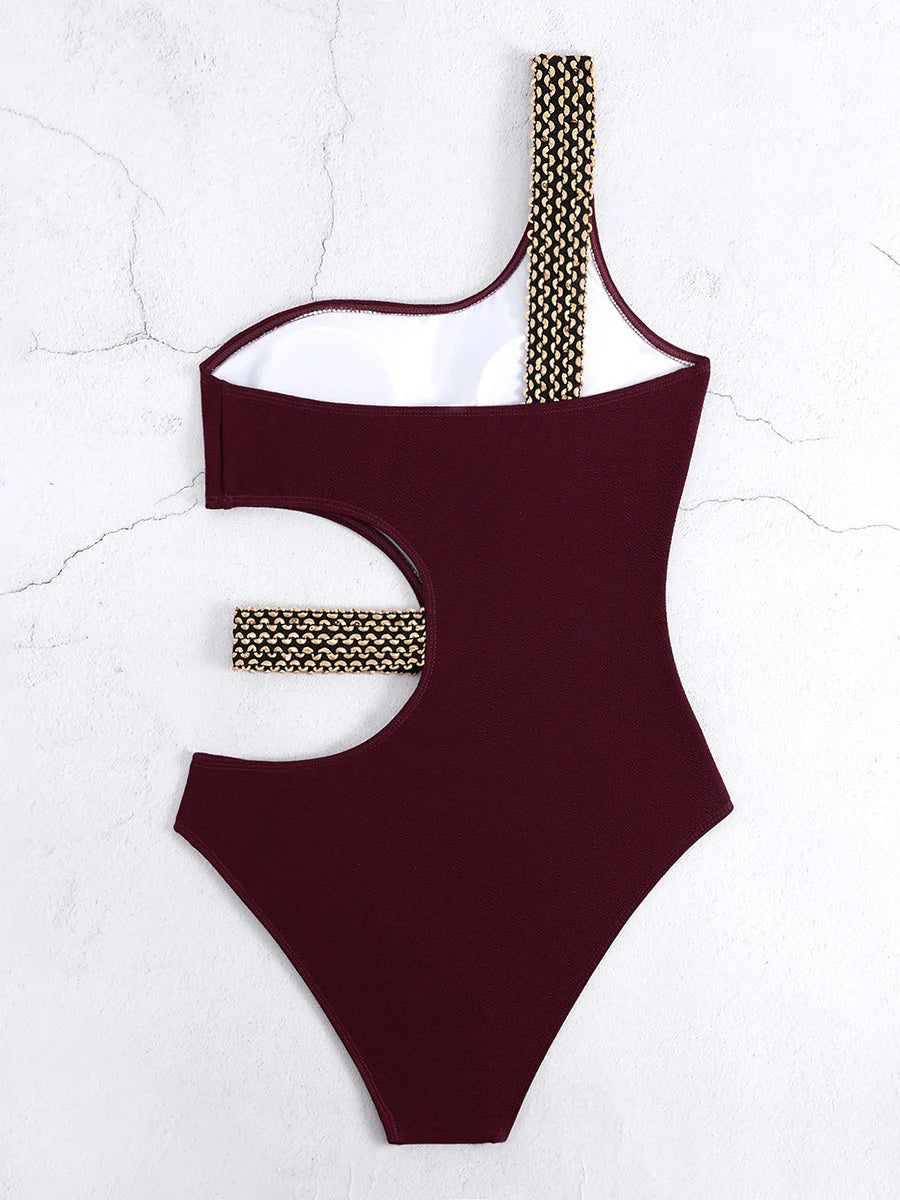Asymmetrical One-Piece with Chain Detail