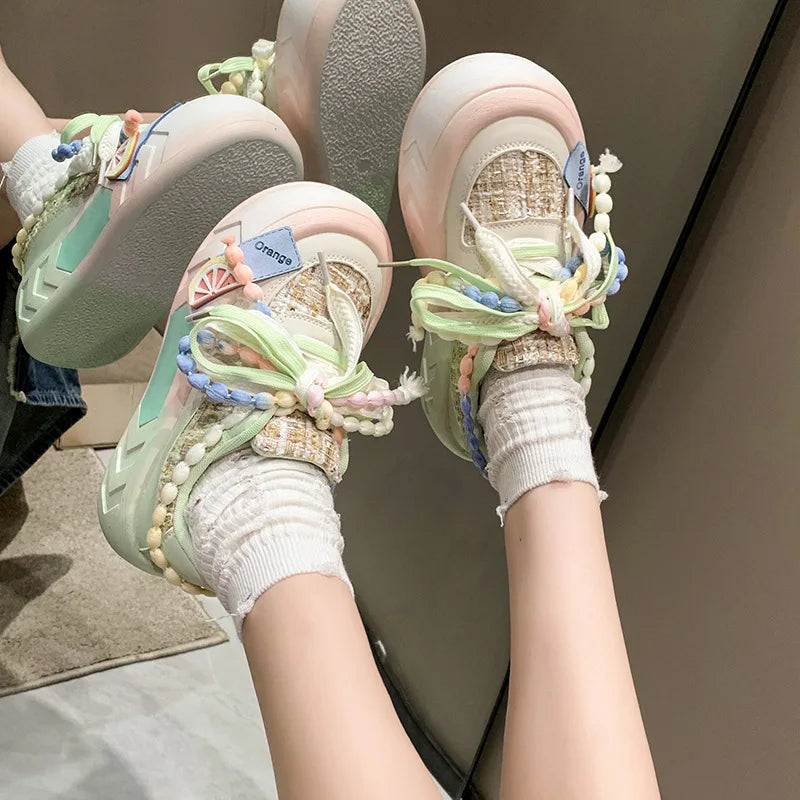 Pastel Pom Pom Sneakers