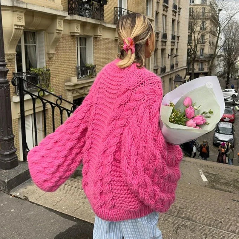 Chunky Cable Knit Sweater Poncho