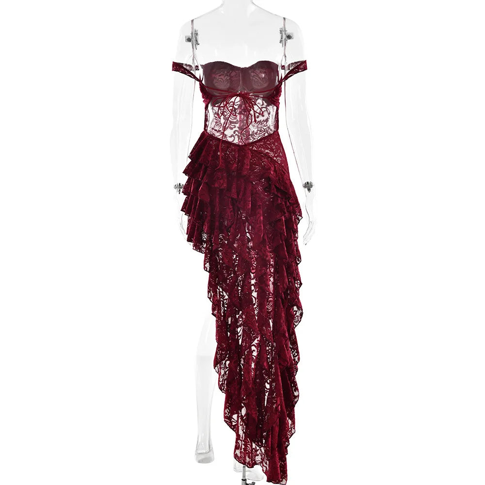 Off-Shoulder Ruffled Mini Dress