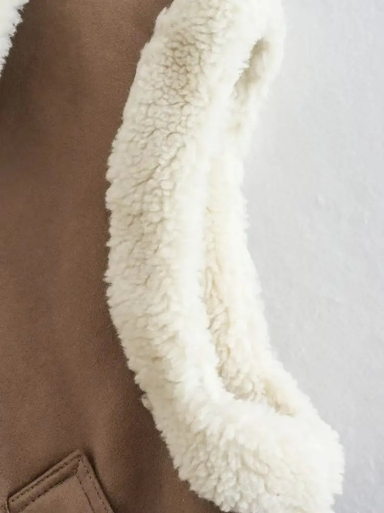 Faux Shearling Aviator Jacket