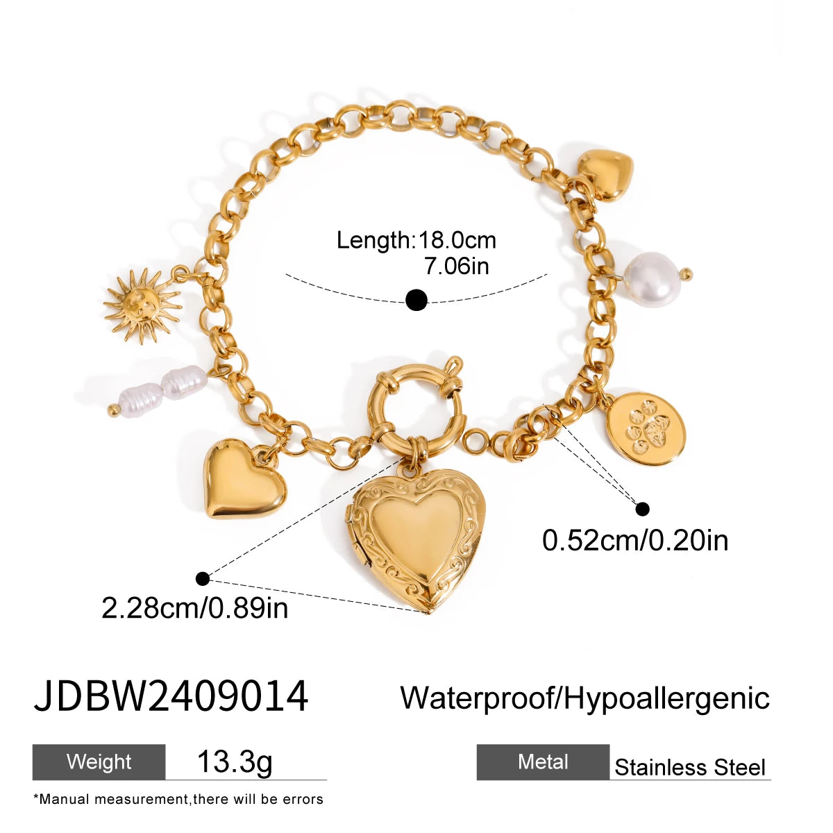 Heart Charm Bracelet