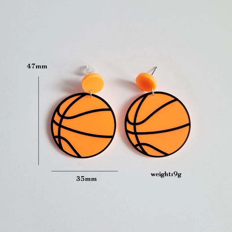 Sports Ball Drop Earrings Set