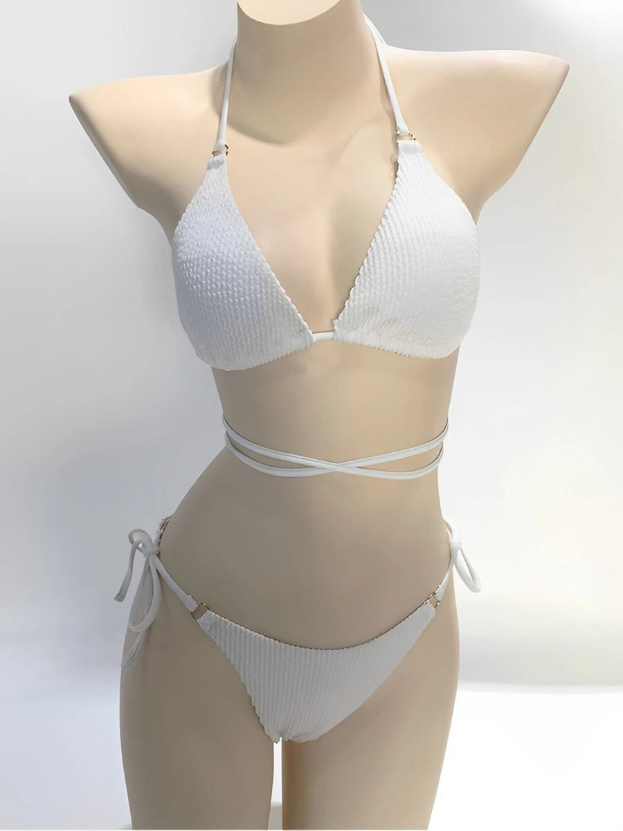 Crisscross Tie Bikini Set