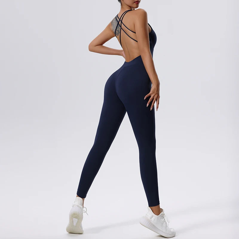 Zipper One-Piece Sportswear for Workout & Yoga