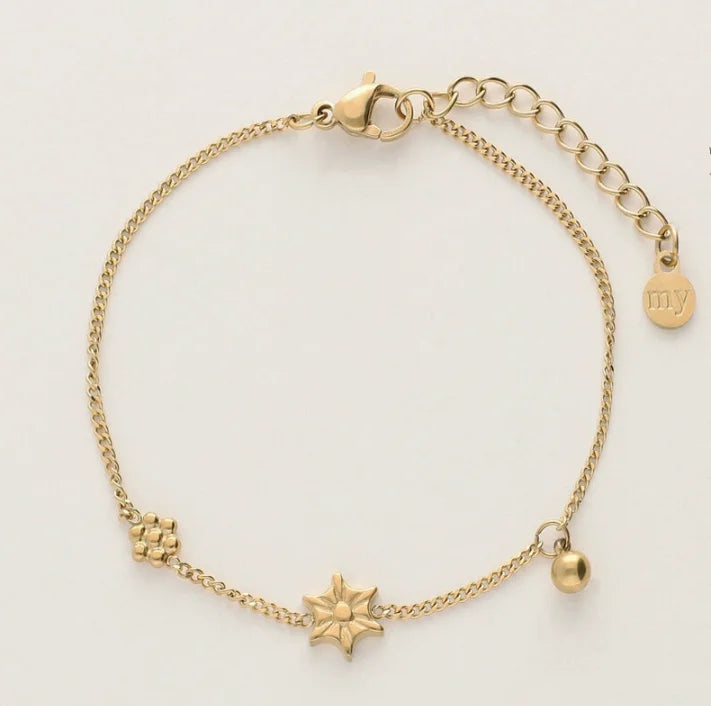 Dainty Charm Chain Bracelet Set
