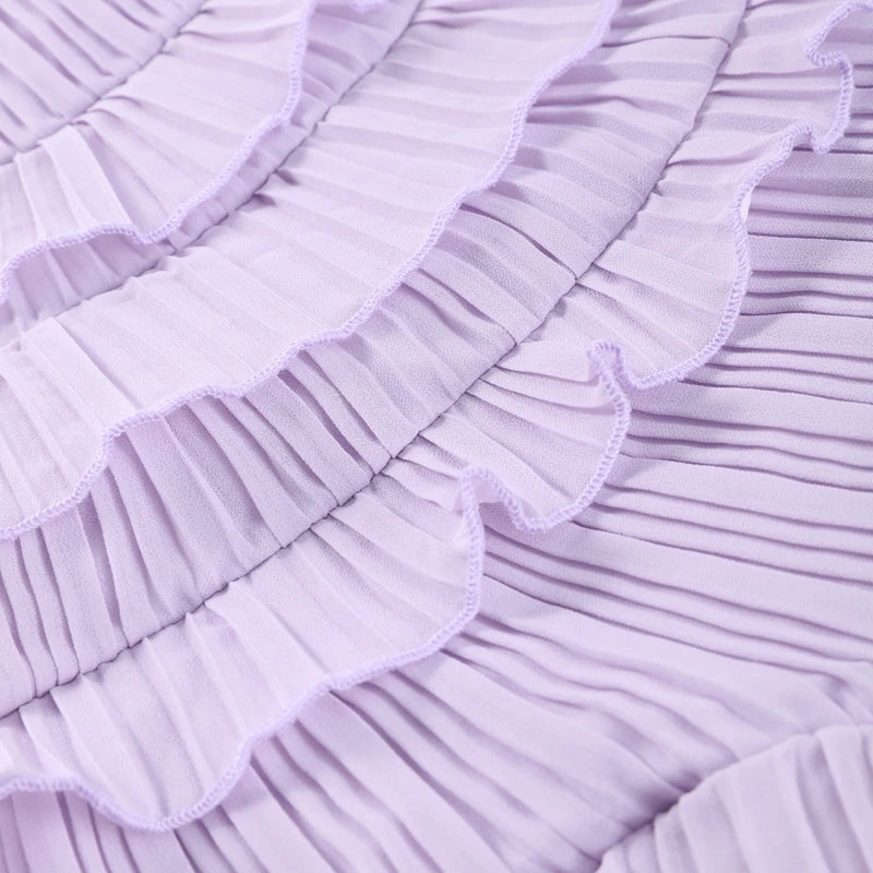 Sculpted Pleat Maxi Dress