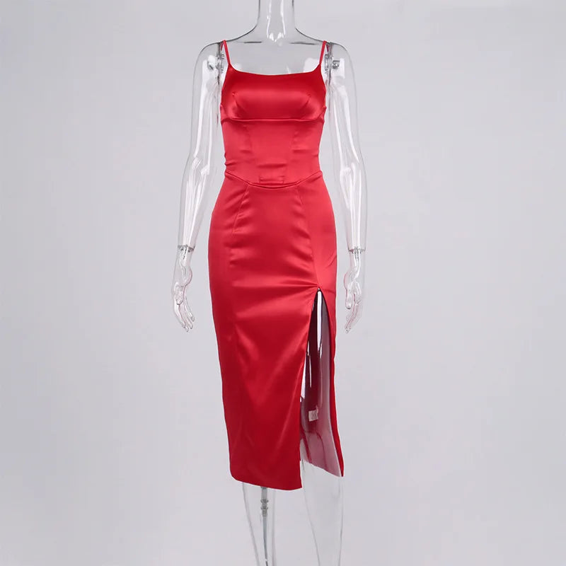 Scoop Neck Bodycon Dress with Side Slit
