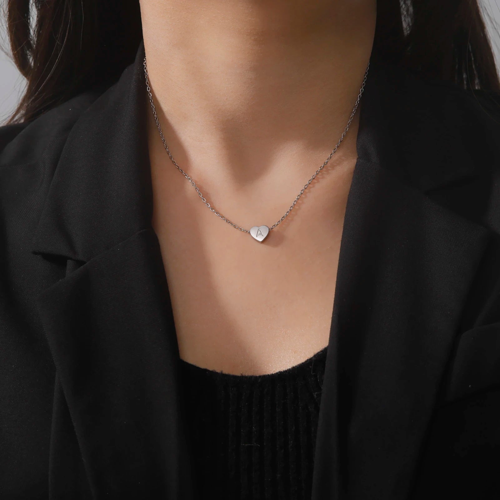 Heart Initial Pendant Necklace