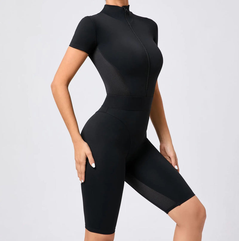 Short Sleeve Workout Jumpsuit