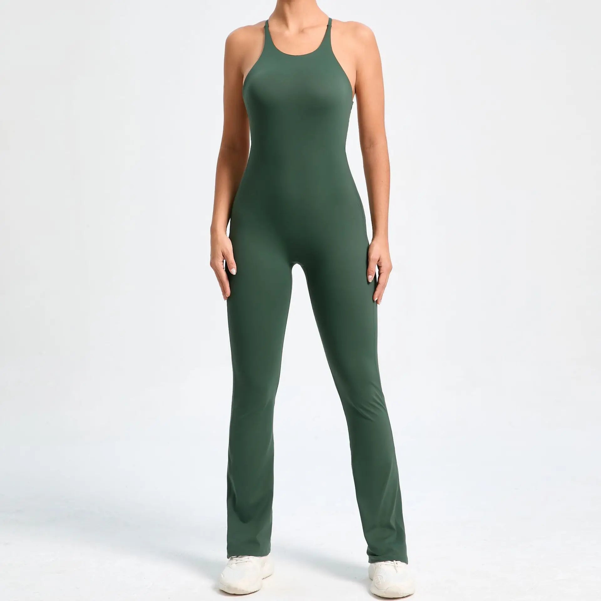 Navy Flared Workout Jumpsuit