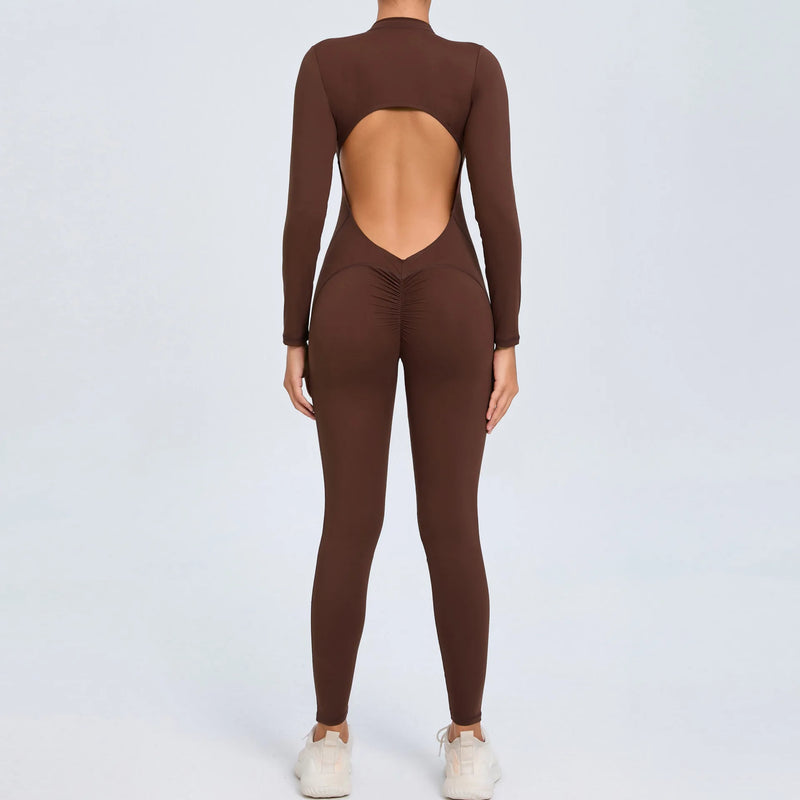 Backless SculptFit Long Sleeve Jumpsuit