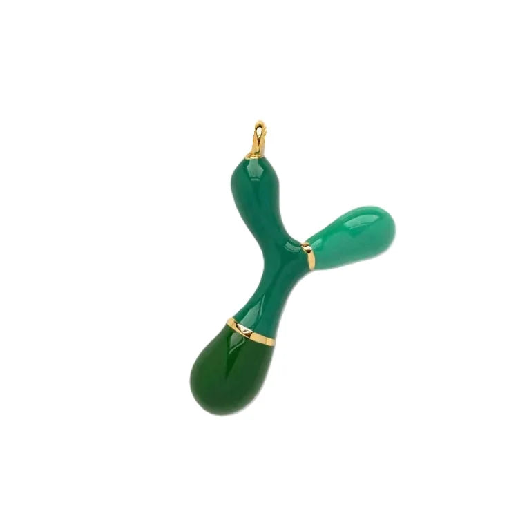 Gold Chain with Green Pendant Necklace
