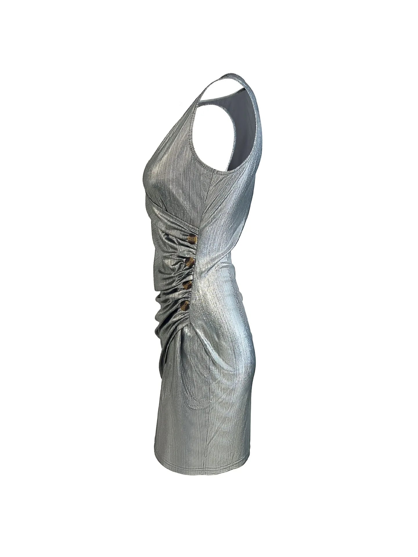 Silver Aura Wrap Mini Dress