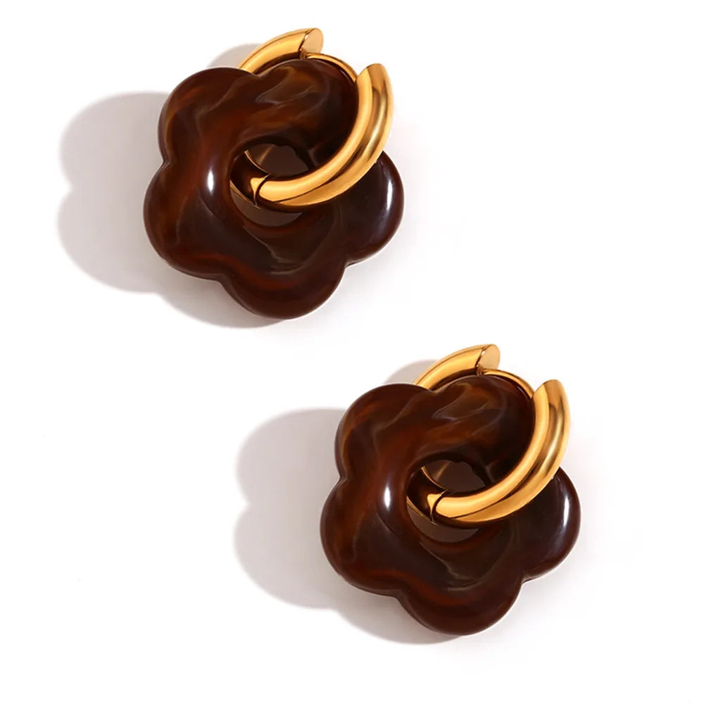 Flower Hoop Earrings