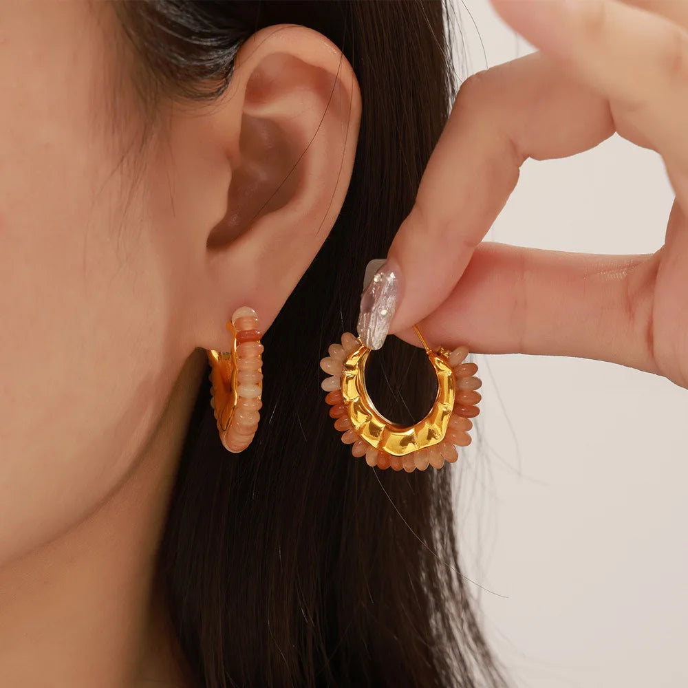 Beaded Hoop Earrings