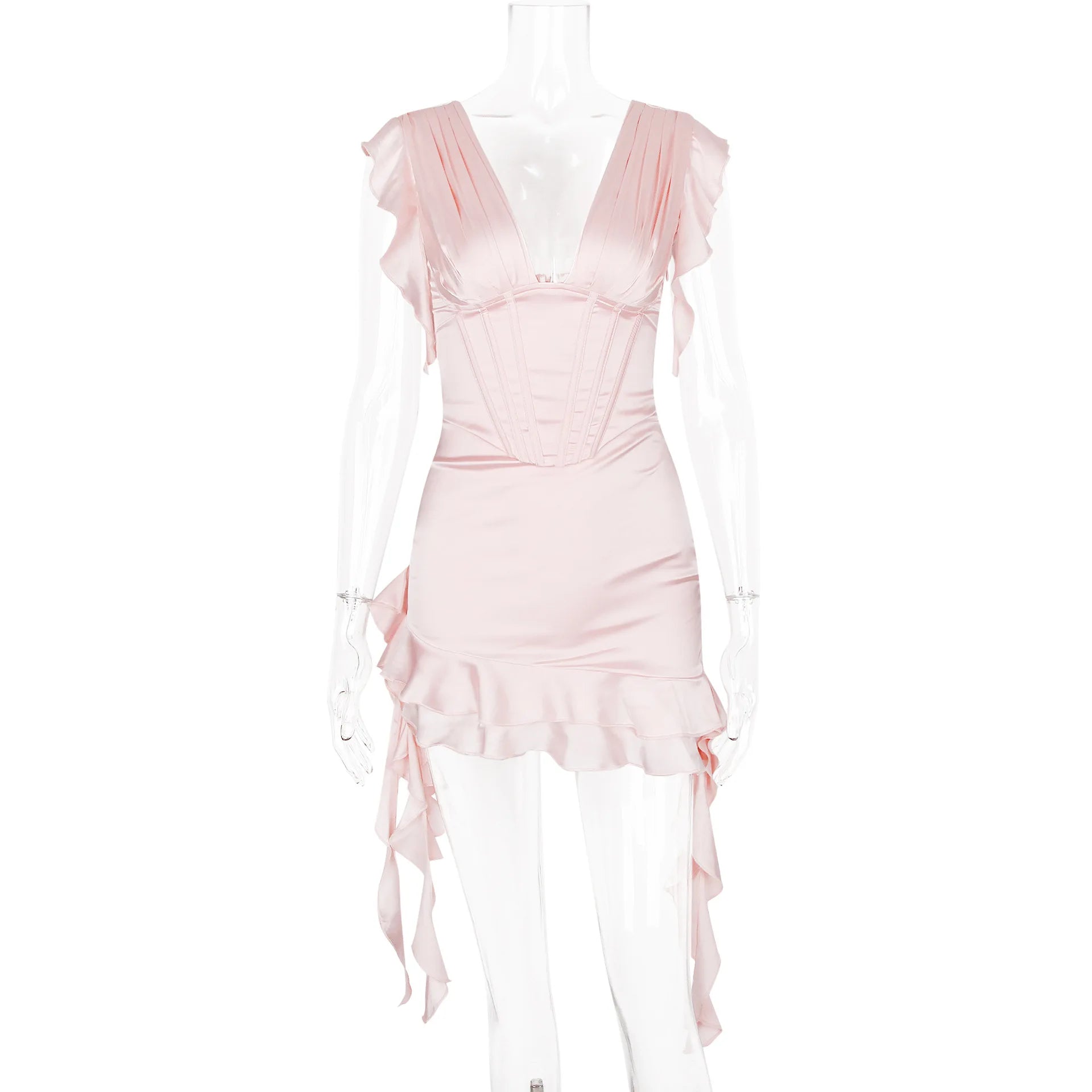 Ruffled Corset Mini Dress