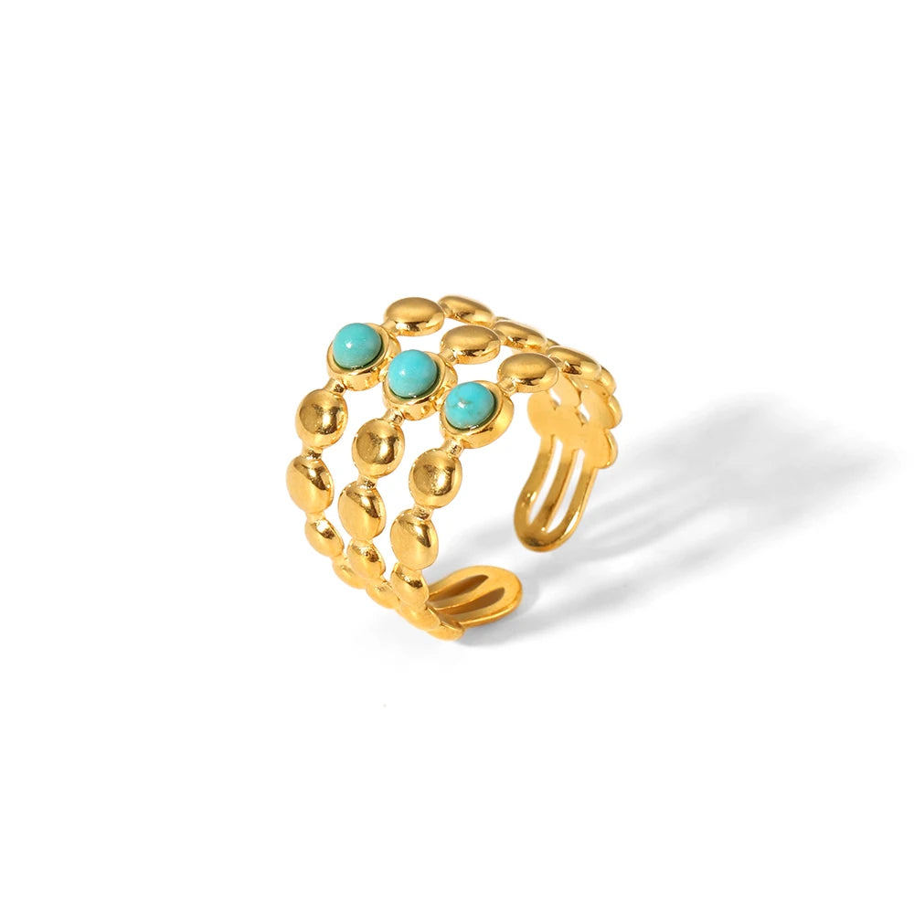 Boho Turquoise Ring Set