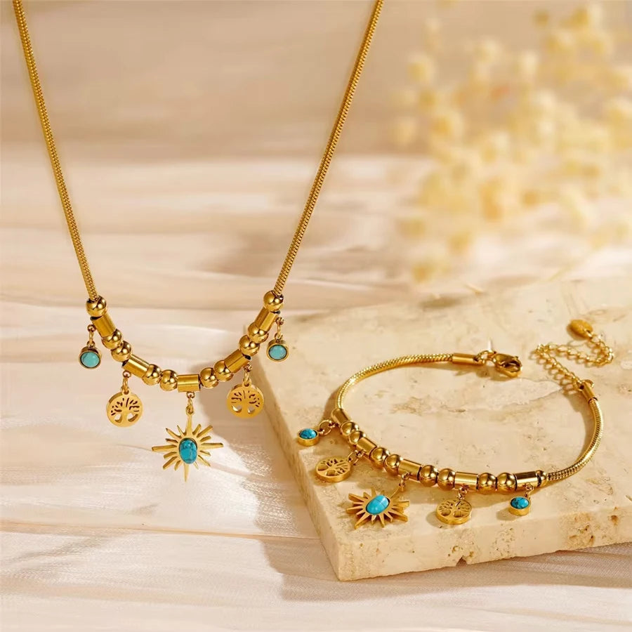 Gold & Turquoise Charm Set