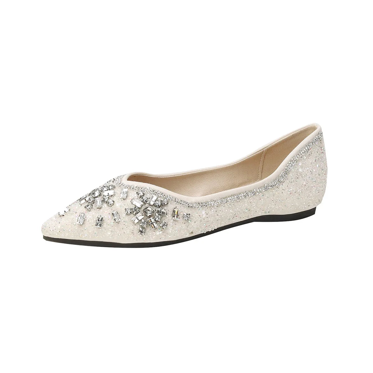 Embellished Pointed Toe Flats