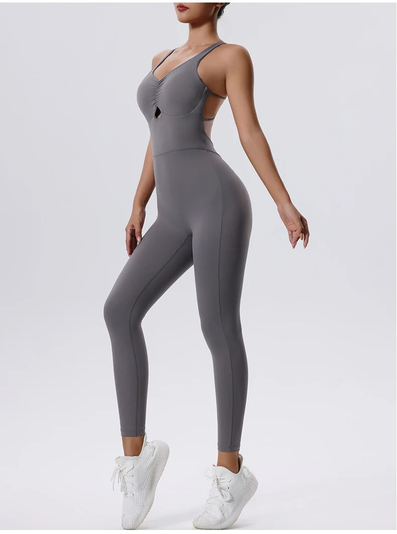 Zipper One-Piece Sportswear for Workout & Yoga