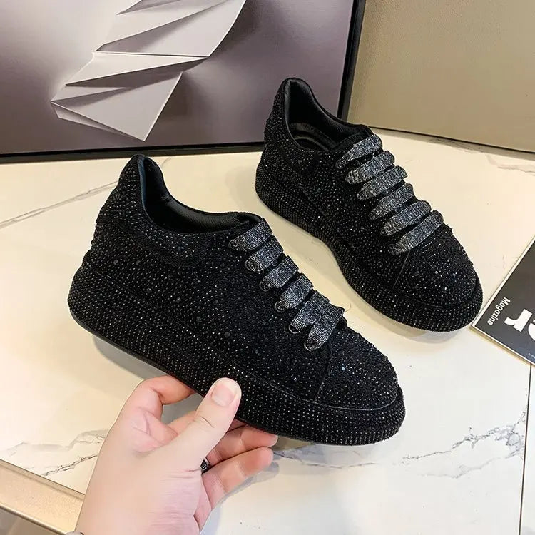 Rhinestone Platform Sneakers