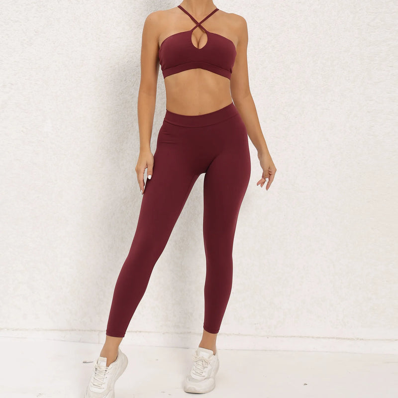 Keyhole Halter Leggings Set