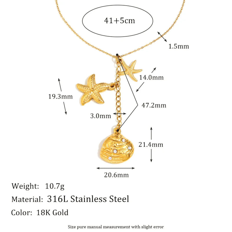 Long Pendant Necklace Beach Vacation