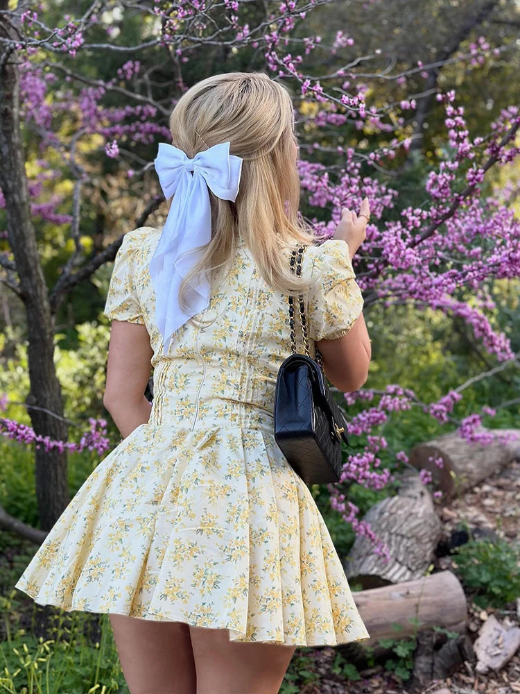 Floral Puff Sleeve Mini Dress